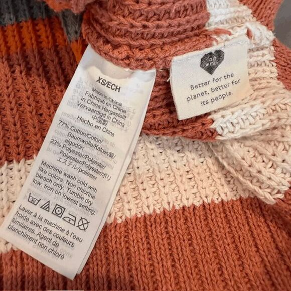 Madewell Striped Grandfield Tie-Strap Sweater Tank Rust White Green Size XS - Picture 5 of 9